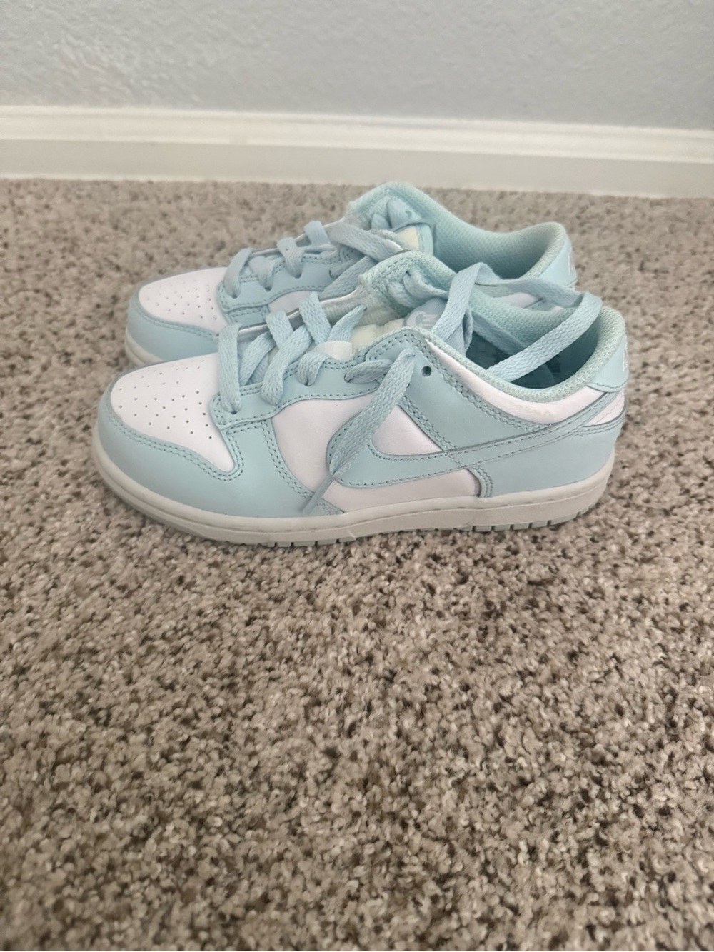 Nike Dunks Light Blue and White youth size 1